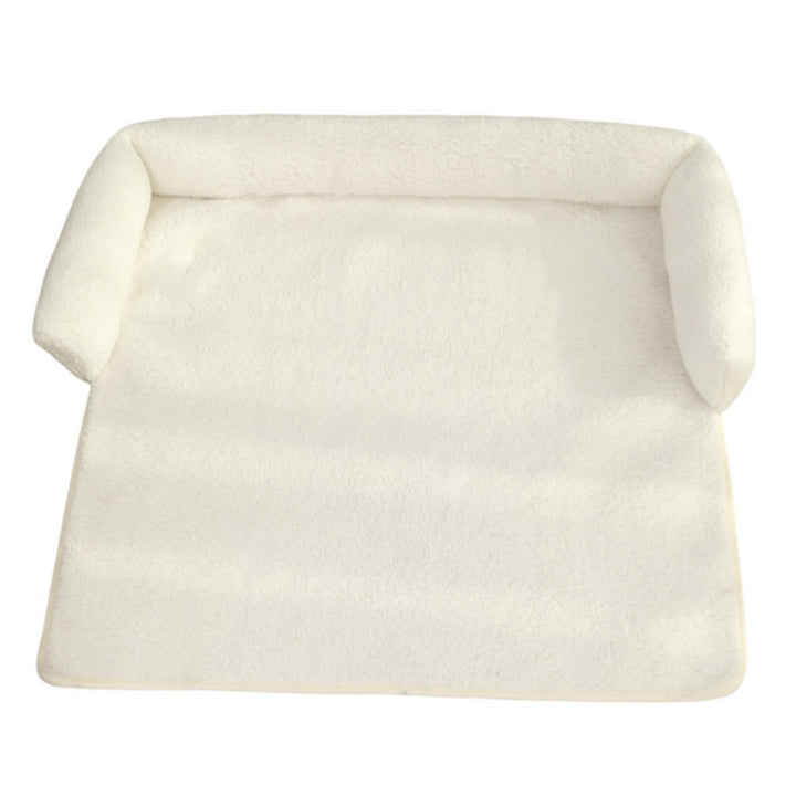 Cozy nylon non-slip pet blanket with neck pillow, ideal washable bed for small dogs, medium dogs, and cats.