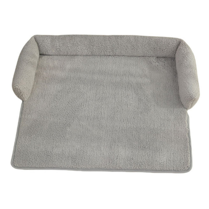 Comfortable non-slip pet lounge blanket with neck pillow. Perfect animal cushion bed for dogs and cats.