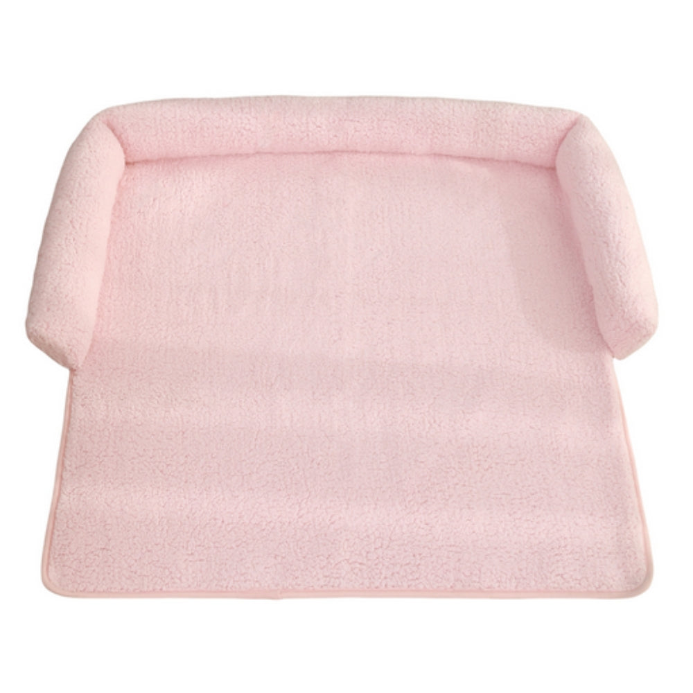 Washable non-slip dog blanket with soft neck pillow, providing cozy pet comfort. Suitable for dogs & cats.