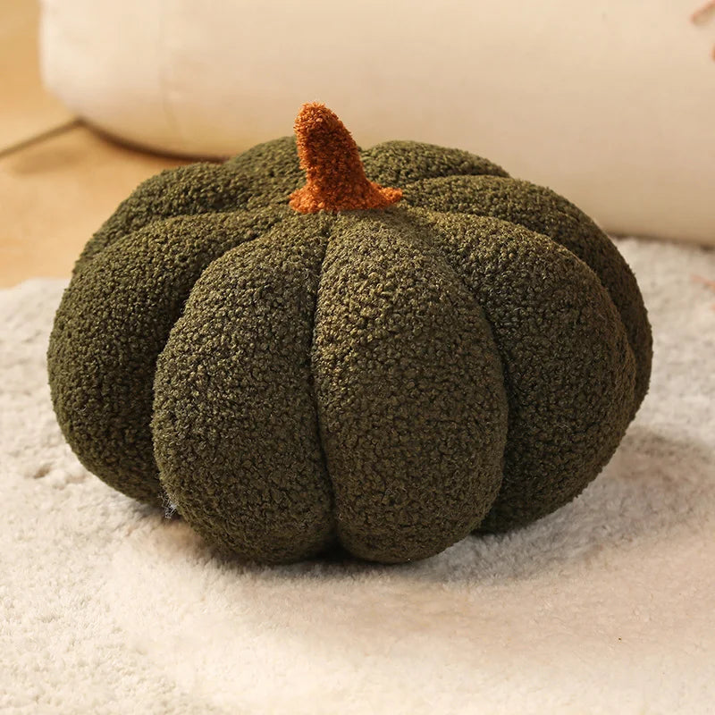 Decorative plush cushion, 7.87 inch pumpkin shape, for seasonal decor
