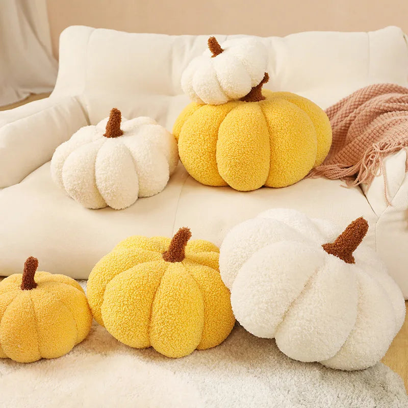 Round orange pumpkin cushion, 7.87 inch, a cozy Nordic Halloween accent