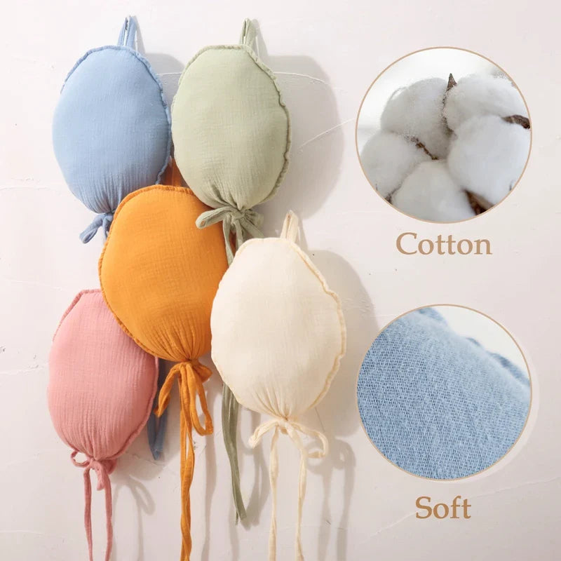 Soft blue Nordic balloon baby pillow, ideal for nursery decor and playtime in kids room