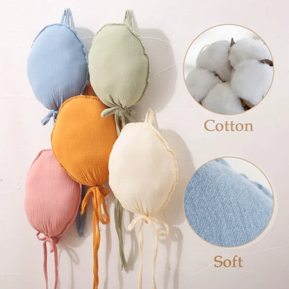 Soft blue Nordic balloon baby pillow, ideal for nursery decor and playtime in kids room