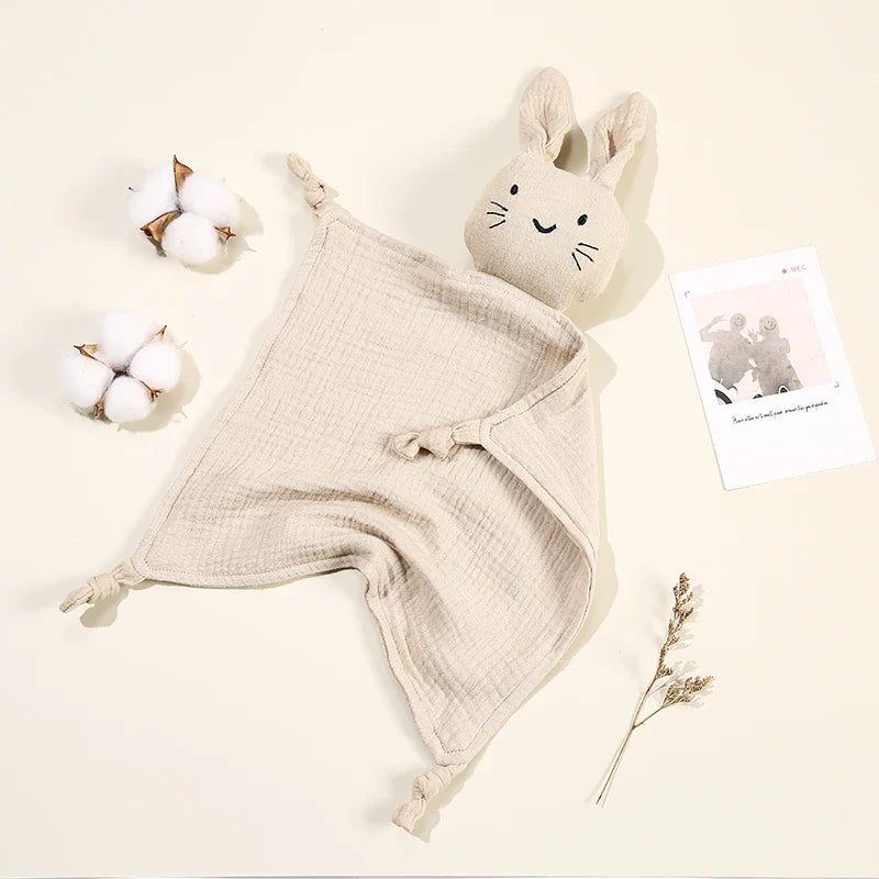 Cute cat doll comfort blanket for infants, made of organic cotton, perfect baby gift