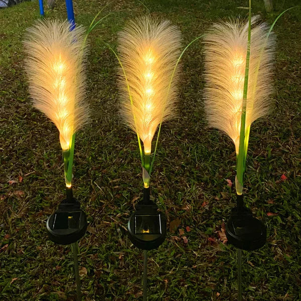 Reed-style garden lighting offers a warm, decorative glow for outdoor patios and pathways.