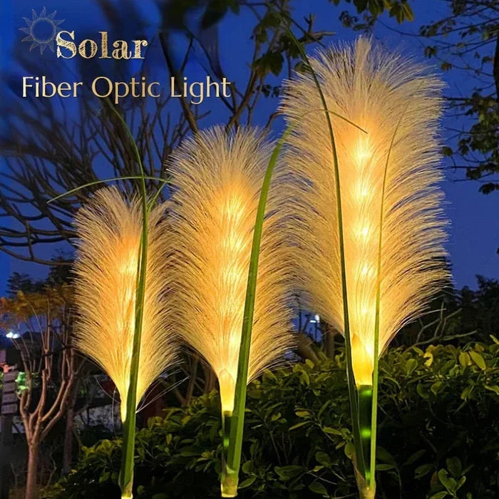 Set of durable reed-style outdoor lights, perfect for garden decoration and patio ambiance.