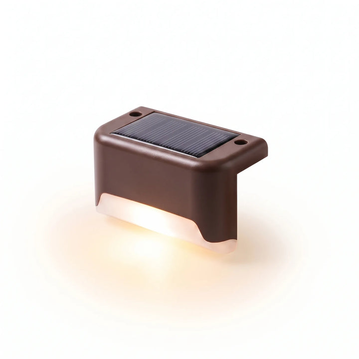 Easy-mount solar lights for deck, steps & fences. Automatic LED outdoor illumination, no wiring needed for garden safety.