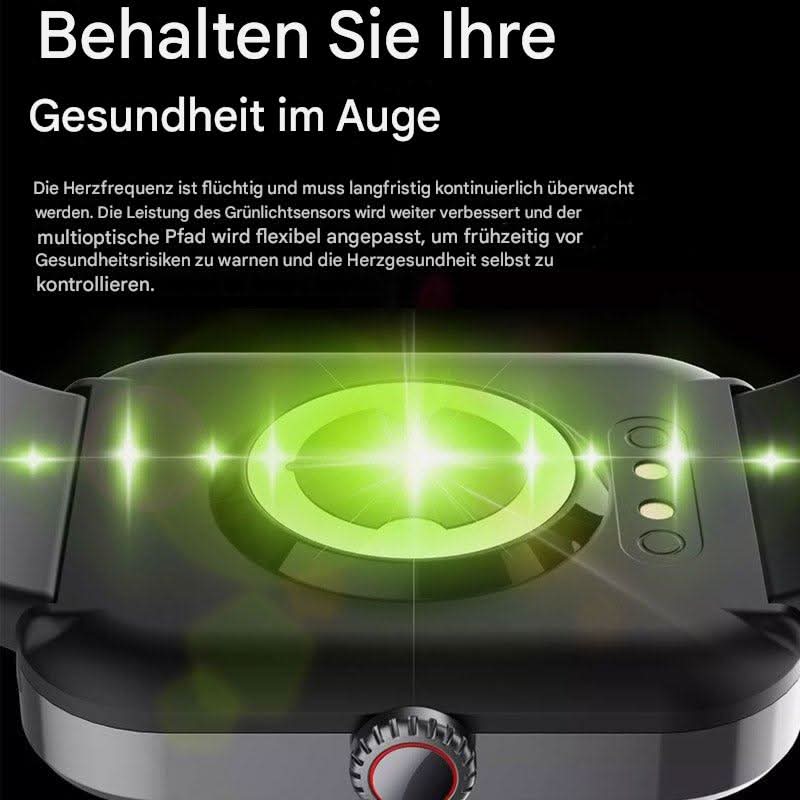 Smartwatch for personal health, featuring painless glucose monitoring & comprehensive wellness.