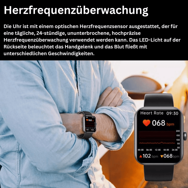 Diabetes care smartwatch: accurate painless glucose monitoring and all-day health insights.