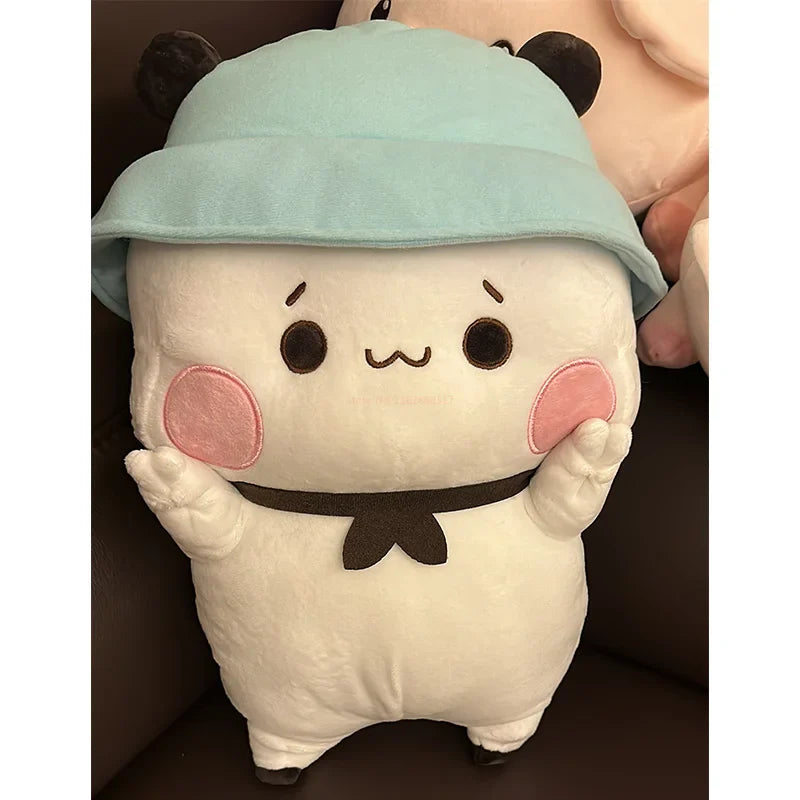 Unisex panda soft toy, a cuddly stuffed animal pillow for kids' bedrooms or nurseries.