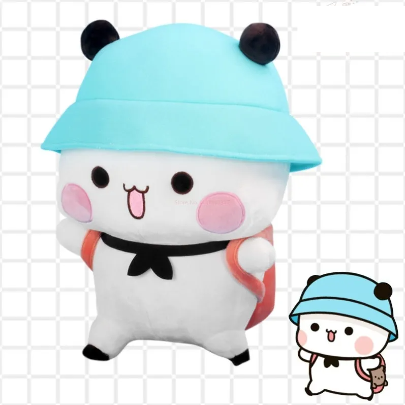 Large panda plush, a soft animal pillow, perfect for a child's playroom decor.