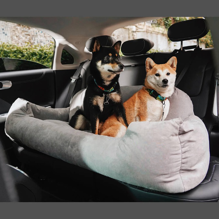 Premium PawsRest dog car seat bed, a unisex pet travel accessory for safe & comfortable journeys with medium & large dogs.