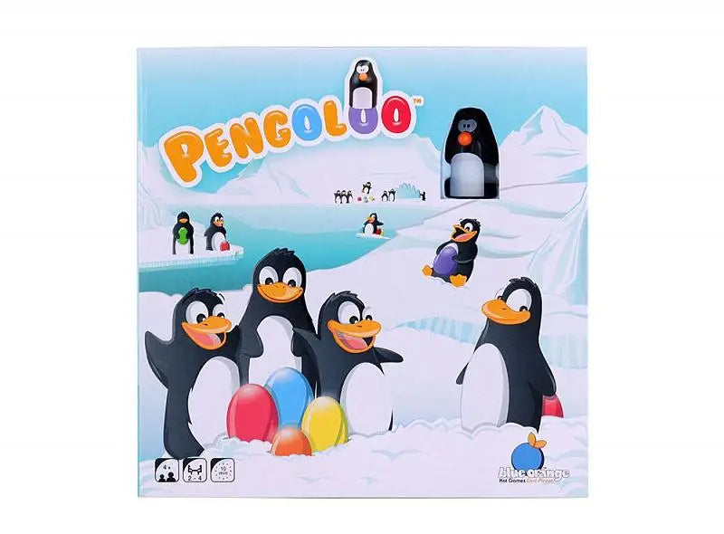 Pengoloo board game box, vibrant with Arctic animals, ideal for family fun and memory skill development.