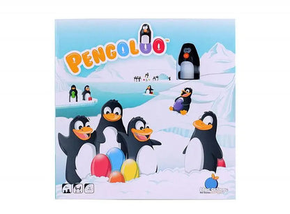 Pengoloo board game box, vibrant with Arctic animals, ideal for family fun and memory skill development.