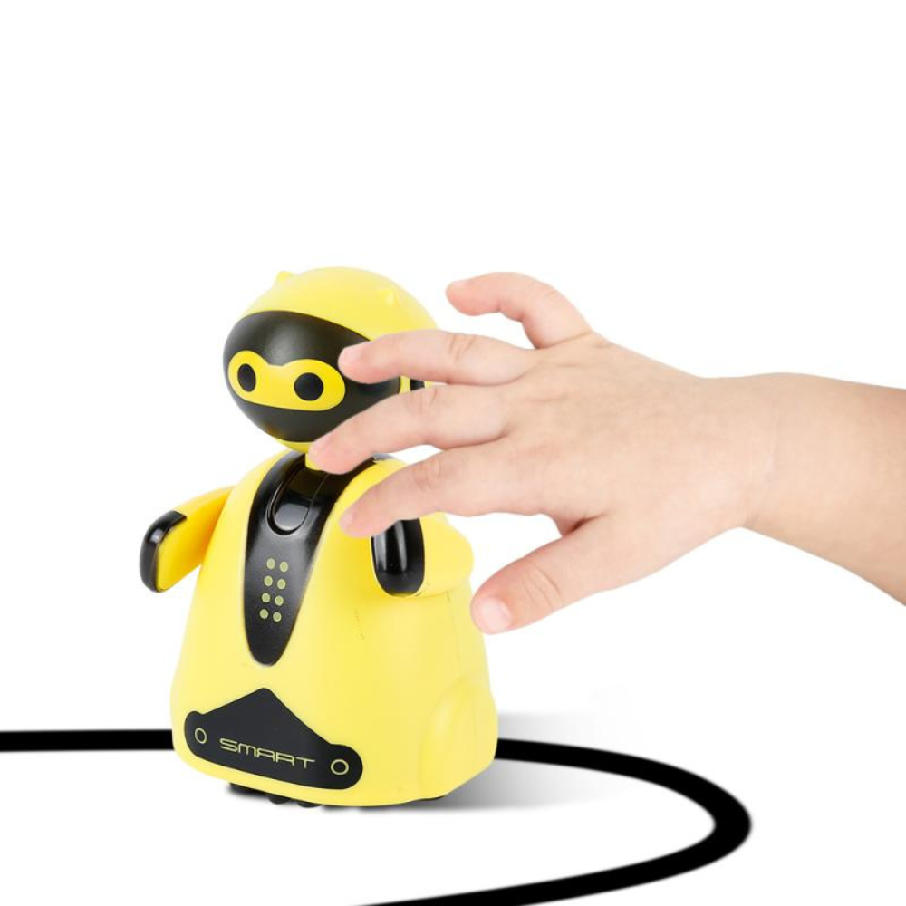 Interactive preschool robot toy, penguin design tracing lines with included pen