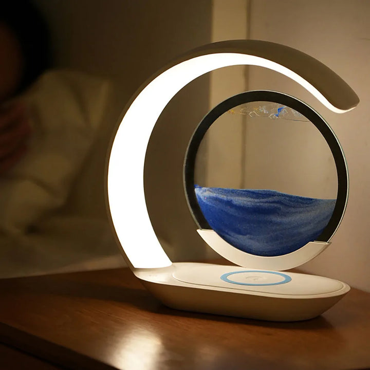 Custom photo LED lamp, personalized with your image, creating a warm ambiance and unique home decor.