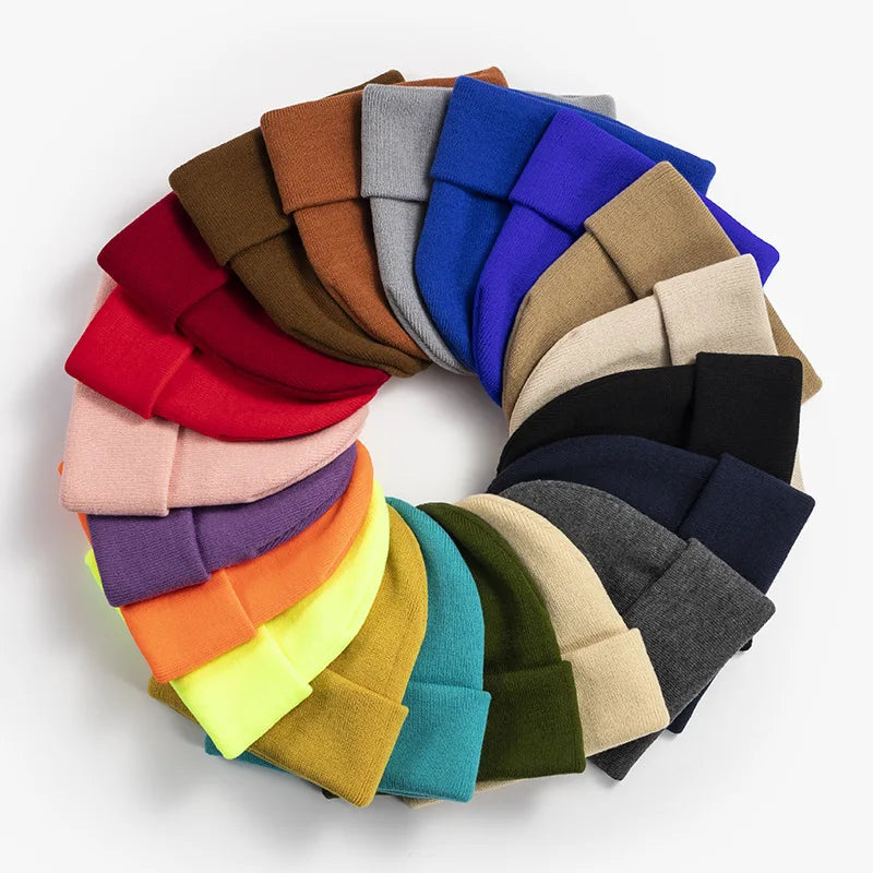 Group of personalized initial beanies for all ages, array of letters, warm winter gift idea