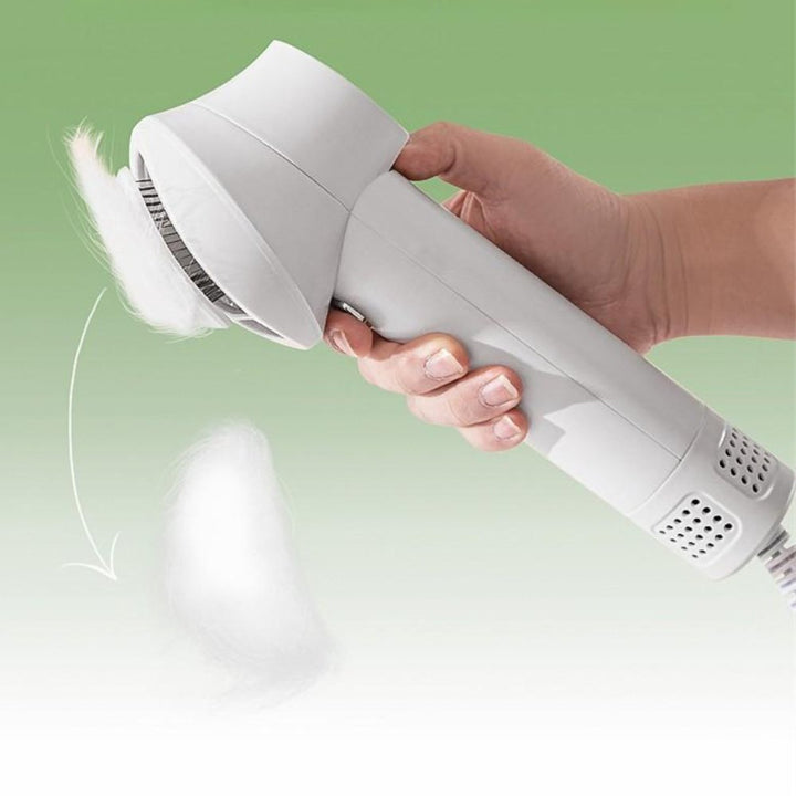 Compact 2-in-1 pet grooming dryer & brush to easily remove loose hair and quickly dry dogs.