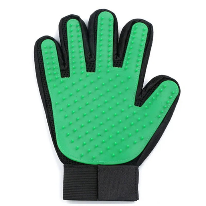 Essential animal supplies: a grooming glove for pet hair removal & shedding control.