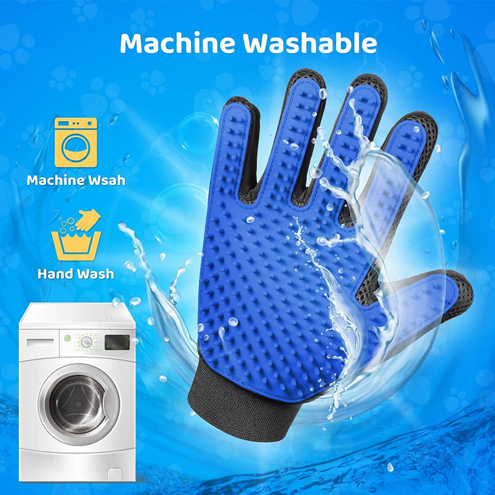 Dog grooming glove for effortless hair removal, leaving a shiny & healthy coat.