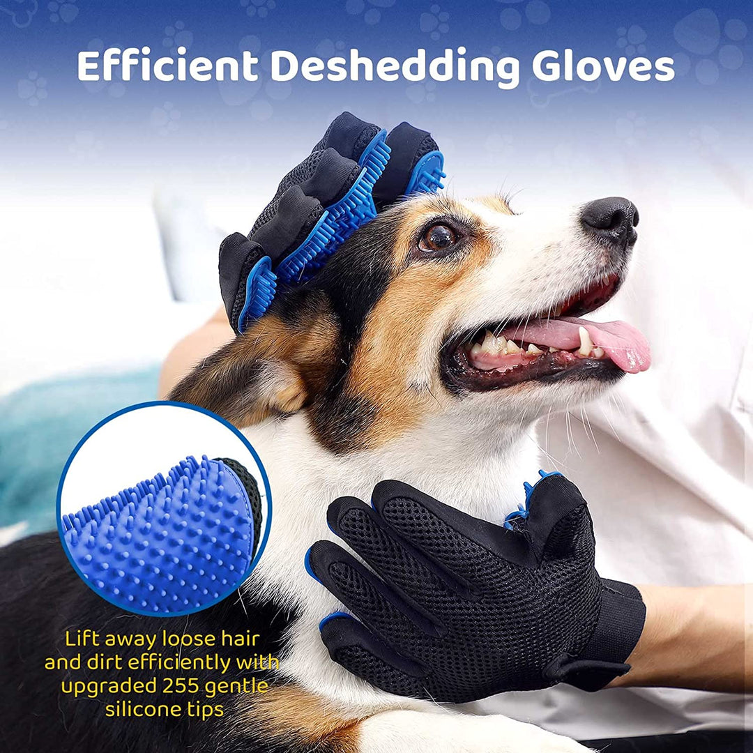 Bond with your pet using this gentle grooming glove for dogs, cats, & animal care.
