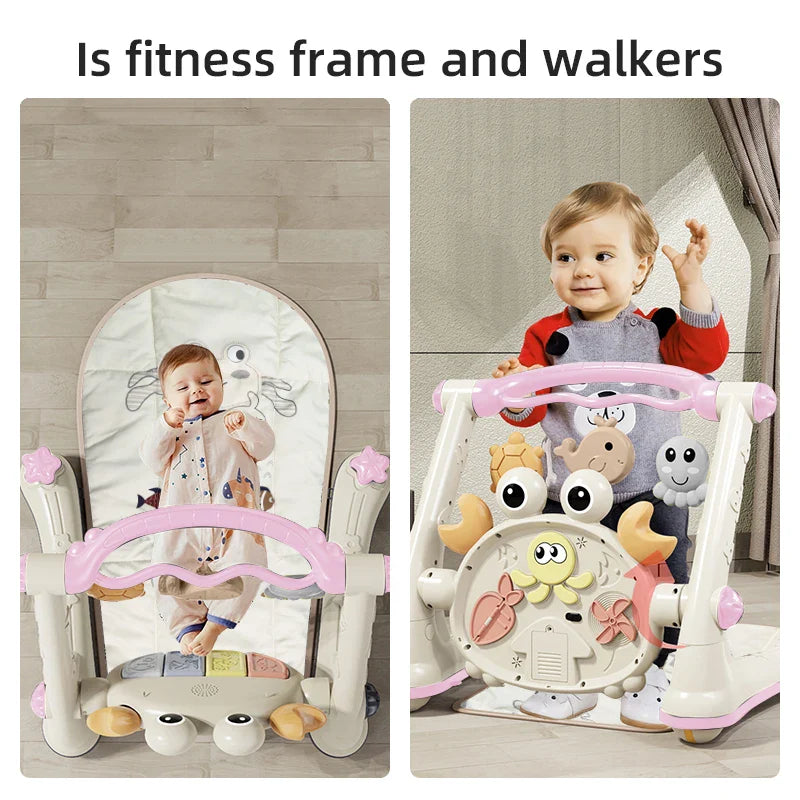 Activity center for baby with detachable piano toy, converts to walker, perfect developmental toy gift