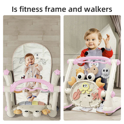 Activity center for baby with detachable piano toy, converts to walker, perfect developmental toy gift