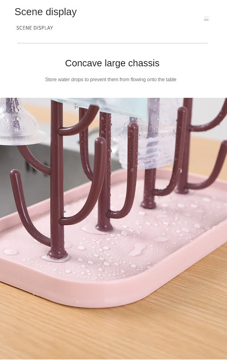 Beige nursery accessory, bottle drying rack, providing hygienic storage for feeding essentials.