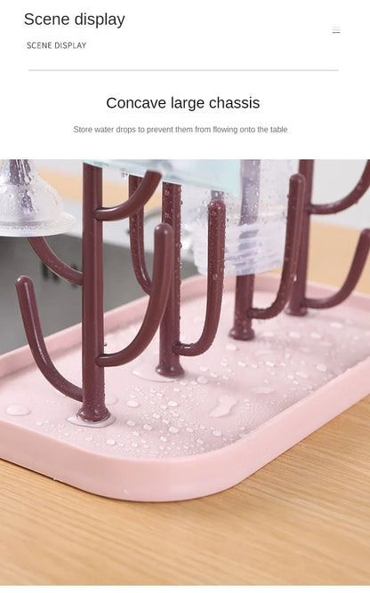 Beige nursery accessory, bottle drying rack, providing hygienic storage for feeding essentials.