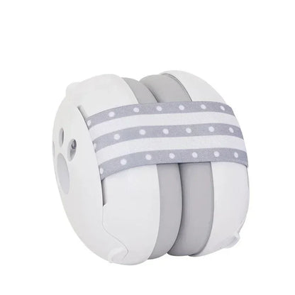 Packaging for baby noise-canceling earmuffs, highlighting features for infant and toddler ear protection.