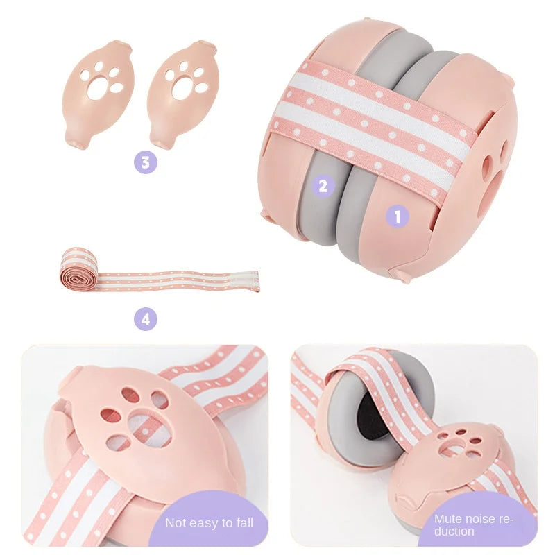 Baby noise-canceling earmuffs with a plush, comfortable cup, essential baby gear for hearing protection.