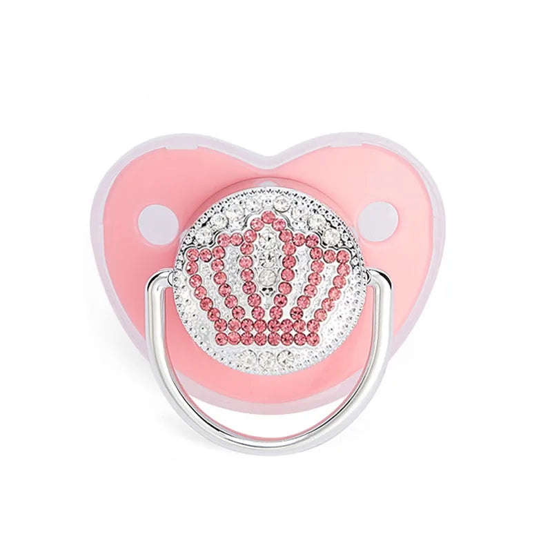 Angled shot of a BPA-free silicone baby pacifier, emphasizing quality material