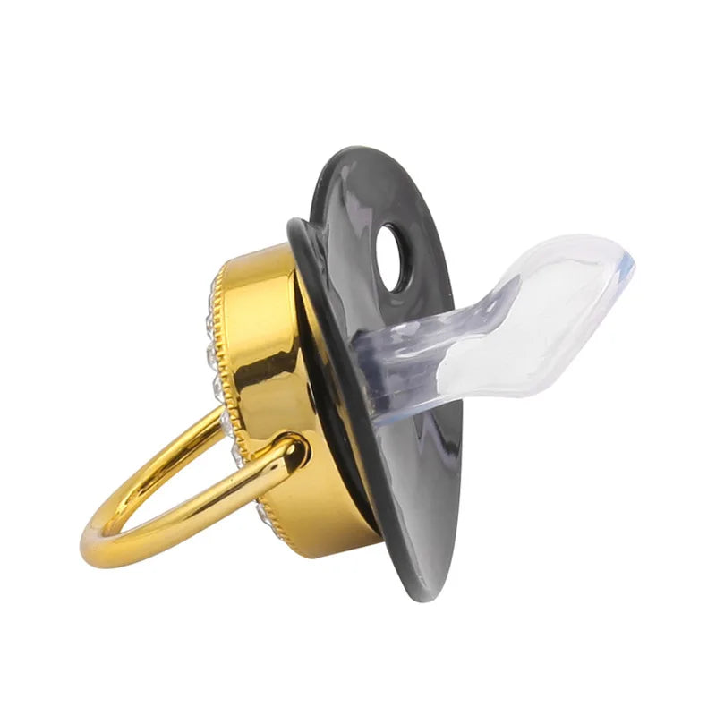 Close-up of BPA-free silicone baby pacifier, soft soother for infant care