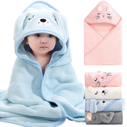 Pink cat hooded baby towel, soft cotton for newborns & toddlers, drying after bath time fun