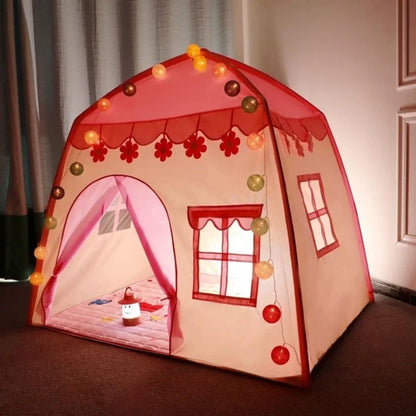 Children's activity toy: a foldable princess castle tent with charming decorations