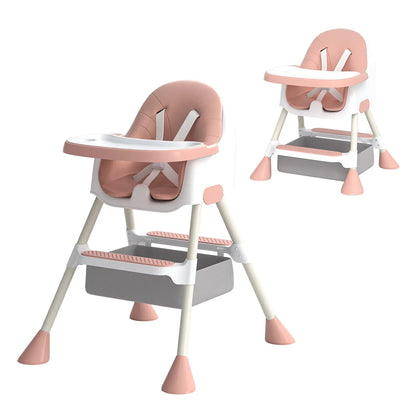 Detailed view of the easy clean surface and safety harness on a 2-in-1 high chair