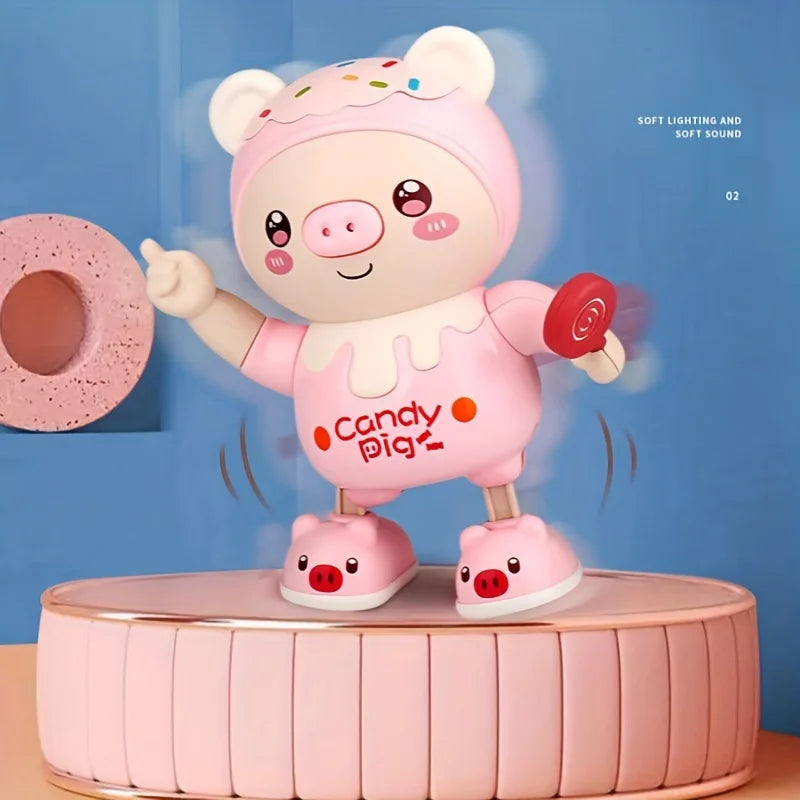 Battery compartment of the plastic electronic dancing pig toy, easy to power.
