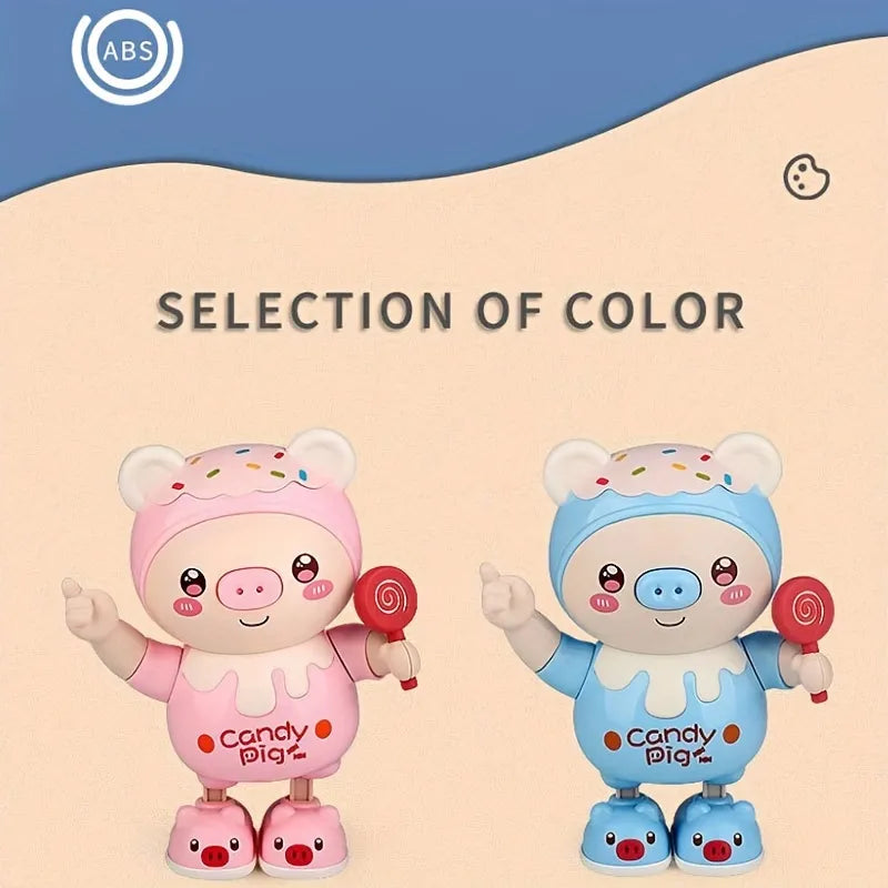 Dancing pig toy for toddlers, an electronic and musical gift with colorful lights.