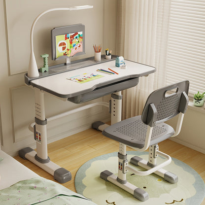 Durable blue kids writing desk and chair combo, designed for comfortable study