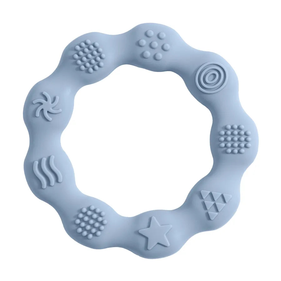Soft green BPA-free silicone teether, perfect molar toy for infants experiencing teething discomfort