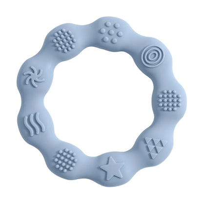 Soft green BPA-free silicone teether, perfect molar toy for infants experiencing teething discomfort