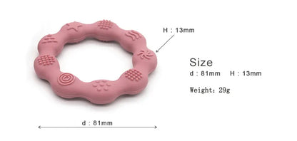 Collection of BPA-free silicone teethers in various colors, essential baby molar toys for newborns