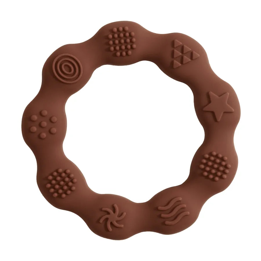 BPA-free silicone flower teether, a gentle molar toy designed for baby teething comfort