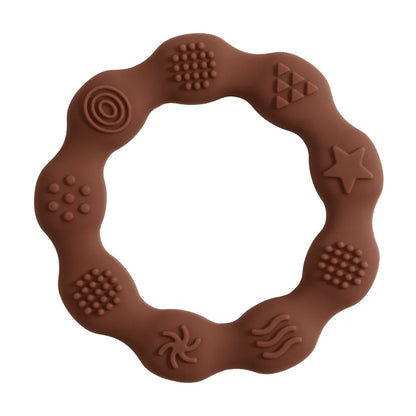 BPA-free silicone flower teether, a gentle molar toy designed for baby teething comfort