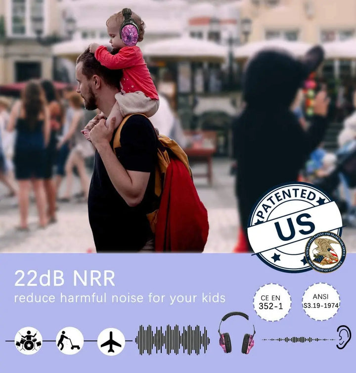 Yellow baby safety ear muffs for noise reduction, offering sound protection for infants & toddlers.