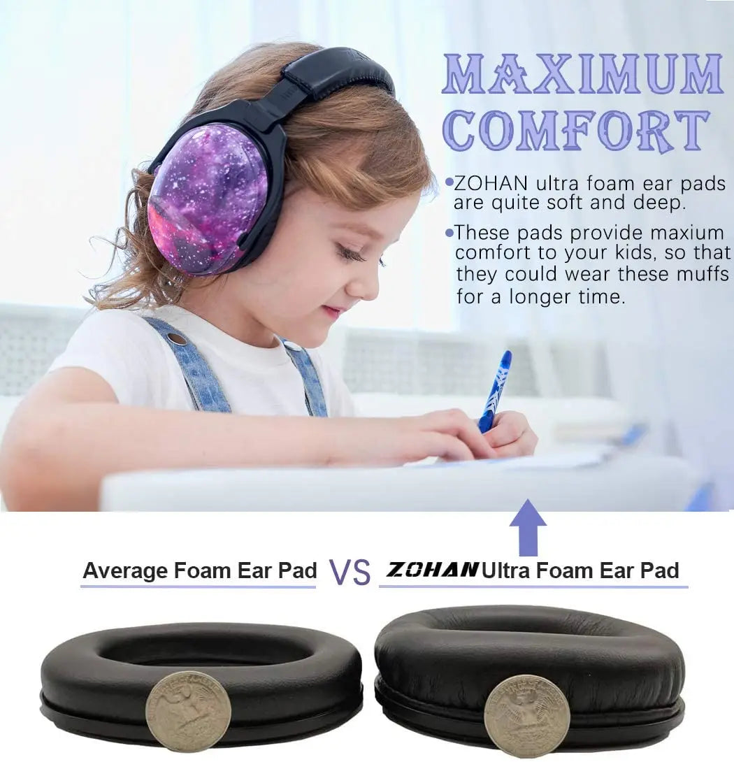 Green kids ear defenders, lightweight & comfortable for effective hearing protection during loud events.