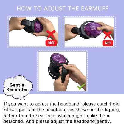 Child wearing pink noise reduction ear muffs, demonstrating proper fit & sound protection for concerts.