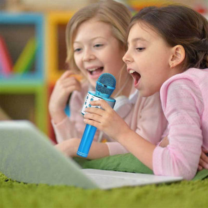 Red kids' wireless Bluetooth karaoke microphone, a fun and engaging singing gift for children