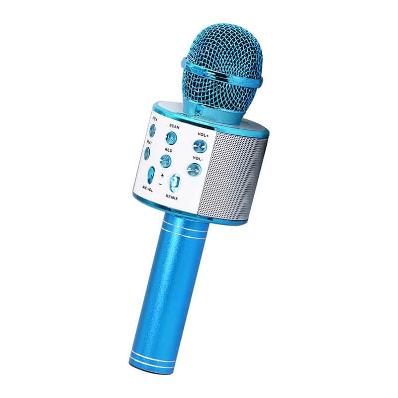 Wireless Bluetooth karaoke microphone for kids, featuring easy connectivity and clear sound
