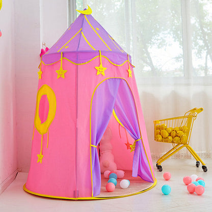 Kids' foldable play tent, pink princess castle design, perfect for indoor & outdoor toddler play